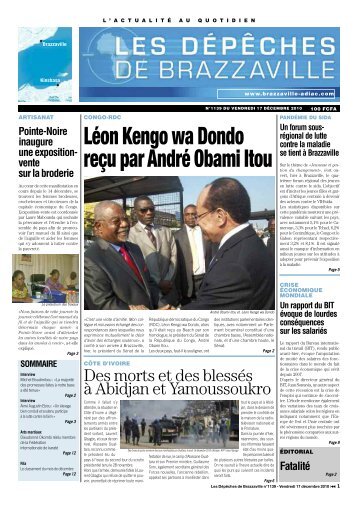 Léon Kengo wa Dondo reçu par André Obami Itou - Les Dépêches ...