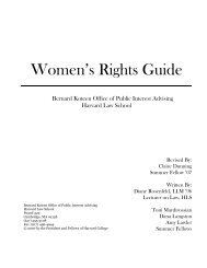 Women's Rights Guide - Harvard Law School - Harvard University