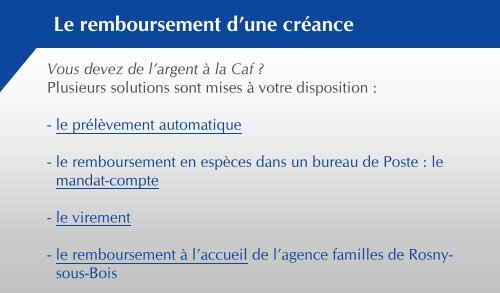 Le remboursement d'une créance - Caf.fr