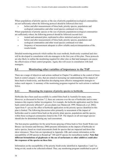 NSW Bitou Bush Threat Abatement Plan - Department of ...