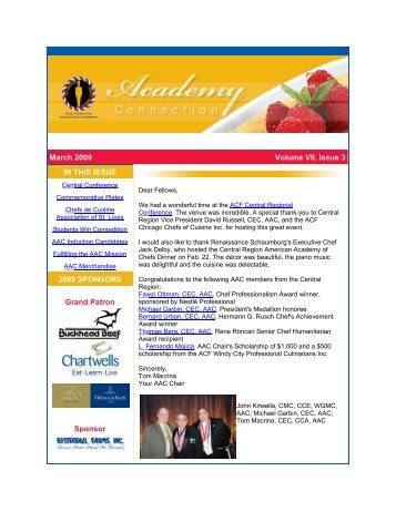 Academy Connection , Vol. VII, Issue 3 - American Culinary Federation