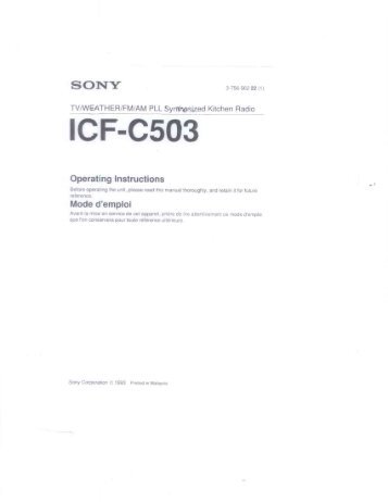 ICF—C503 - Sony