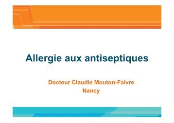 Allergie aux antiseptiques - SF2H