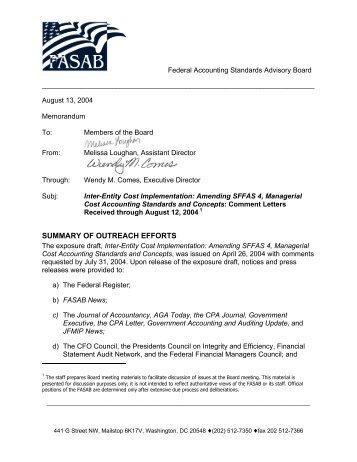 Issue Paper - Federal Accounting Standards Advisory Board