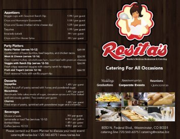 Catering Menu