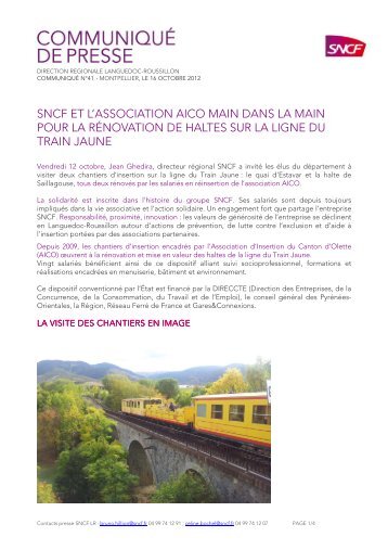 CP 41 - Chantiers d'insertion sur lal igne du Train ... - SNCF.com