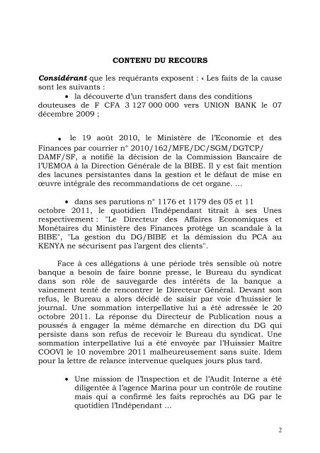 Lire décision - Cour Constitutionnelle du Bénin