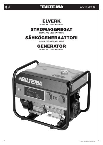 ElvErk StrømaggrEgat SähkögEnEraattori gEnErator - Biltema