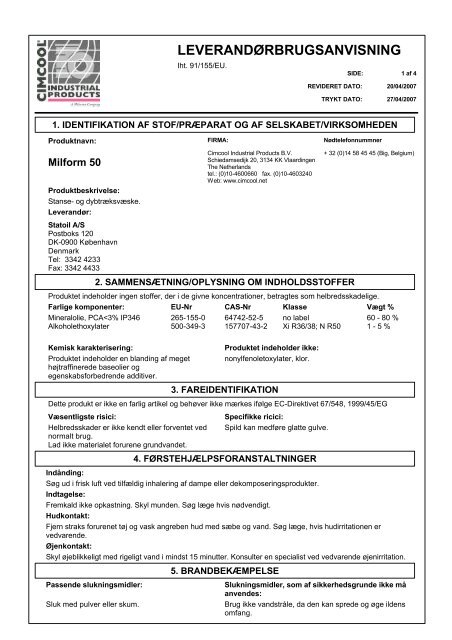 Milform 50 - Statoil