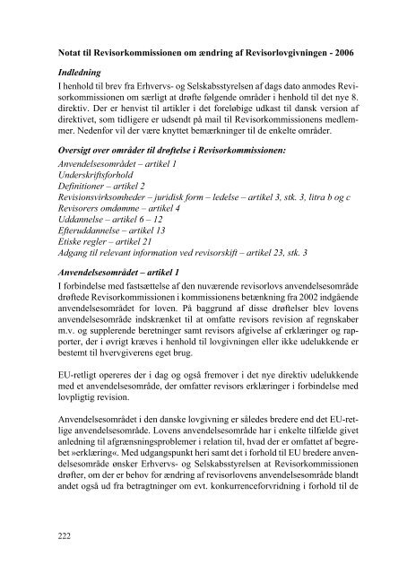 Revisorlovgivning i internationalt perspektiv - Erhvervsstyrelsen