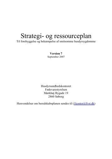 Strategi- og ressourceplan september 2007 - Fødevarestyrelsen