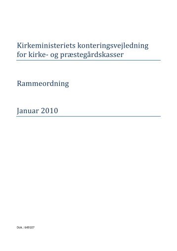 Kirkeministeriets konteringsvejledning - Stege-Vordingborg Provsti