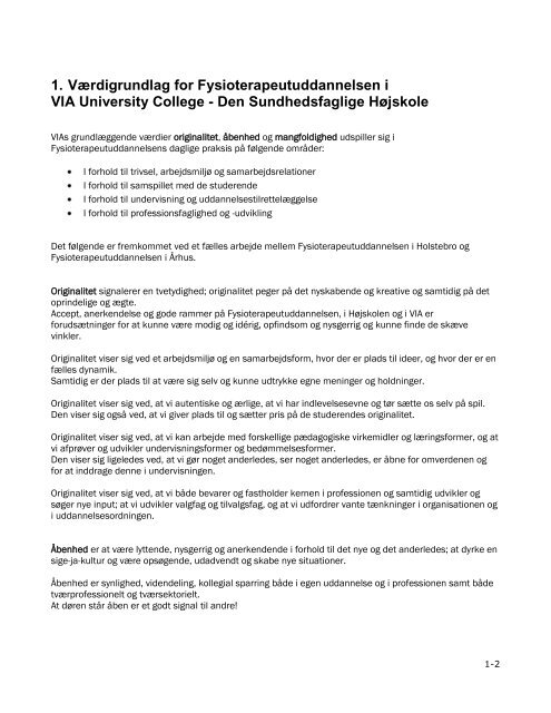 Lokalt tillæg til Studieordningen - VIA University College