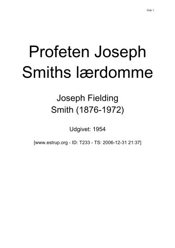 Profeten Joseph Smiths lærdomme