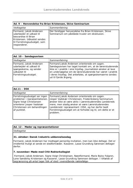 Referat - Lærerstuderendes Landskreds