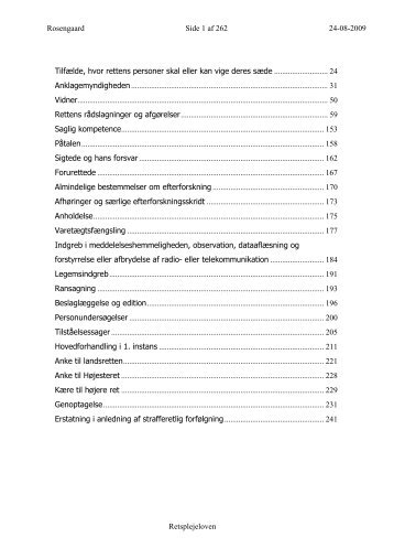 Retsplejeloven tilrettet - Hjemmeside for familien Rosengaard