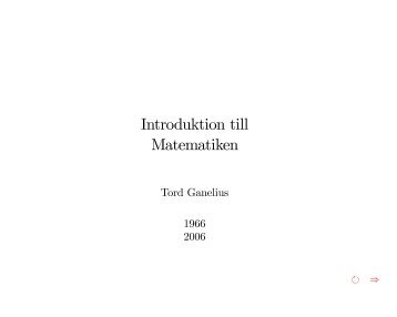 Introduktion till Matematiken