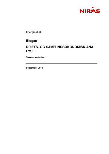 Biogas samfundsøkonomiske analyser - Energinet.dk