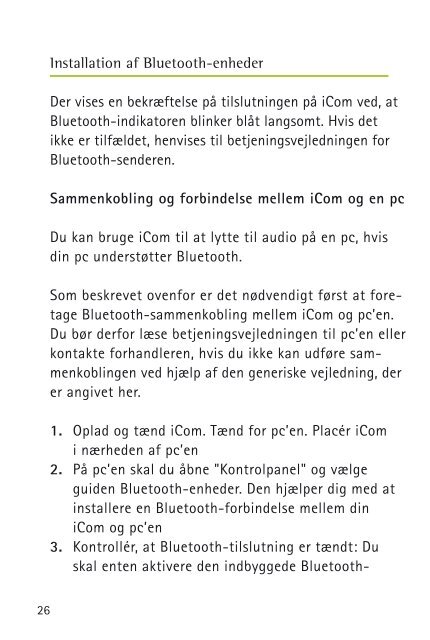 Betjeningsvejledning iCom - Phonak