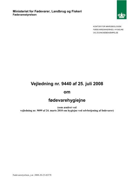 Vejledning om fødevarehygiejne - Fødevarestyrelsen