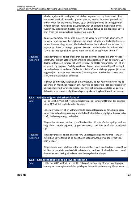 Tilsynsrapport 2010 - Ballerup Kommune