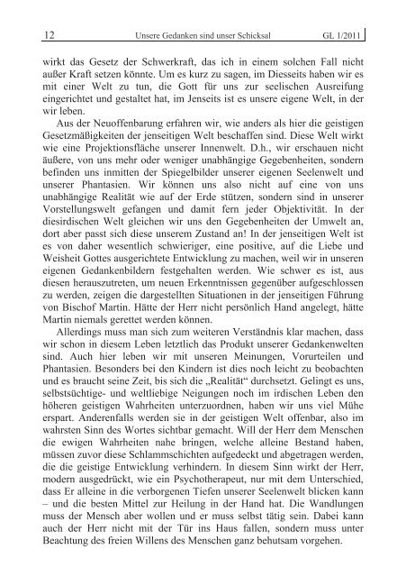 GL 1/2011 - der Lorber-Gesellschaft ev