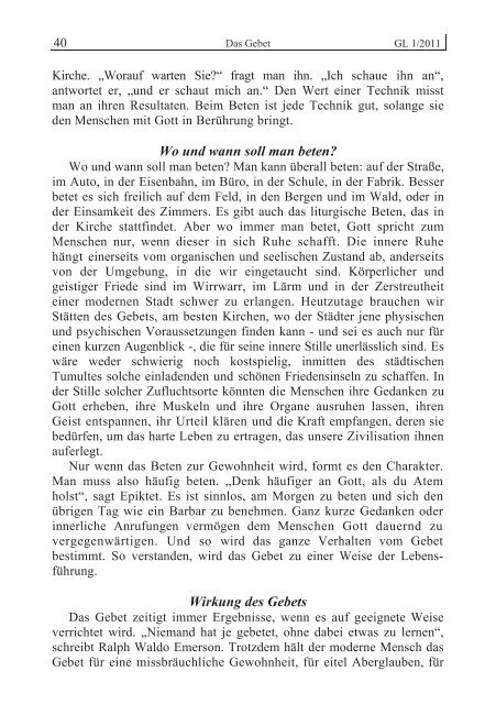 GL 1/2011 - der Lorber-Gesellschaft ev