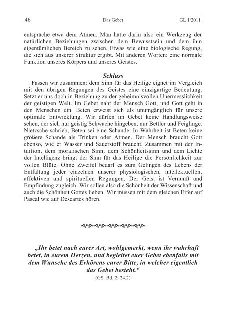 GL 1/2011 - der Lorber-Gesellschaft ev