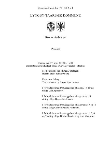 Økonomiudvalget 17-04-2012 - Referat og - Lyngby Taarbæk ...