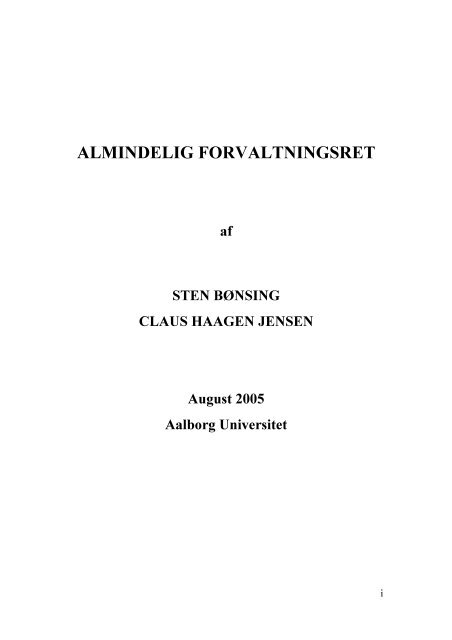 almindelig forvaltningsret - Juraens Hus - Aalborg Universitet