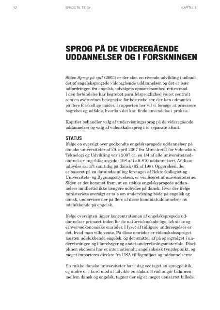 SPROG TIL TIDEN RAPPORT FRA ... - Kulturministeriet