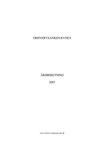 ERHVERVSANKENÆVNET ÅRSBERETNING 2007