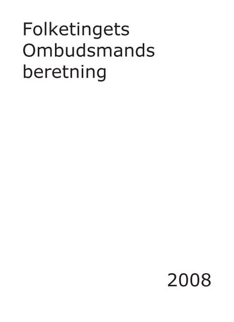 Folketingets Ombudsmands beretning 2008