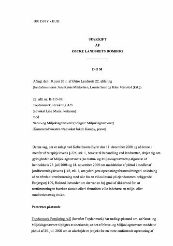 ØLD af 10. juni 2011 - Natur- og Miljøklagenævnet