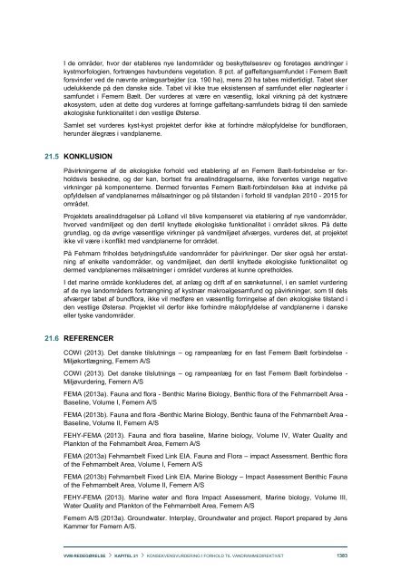 21 Konsekvensvurdering i forhold til vandrammedirektivet