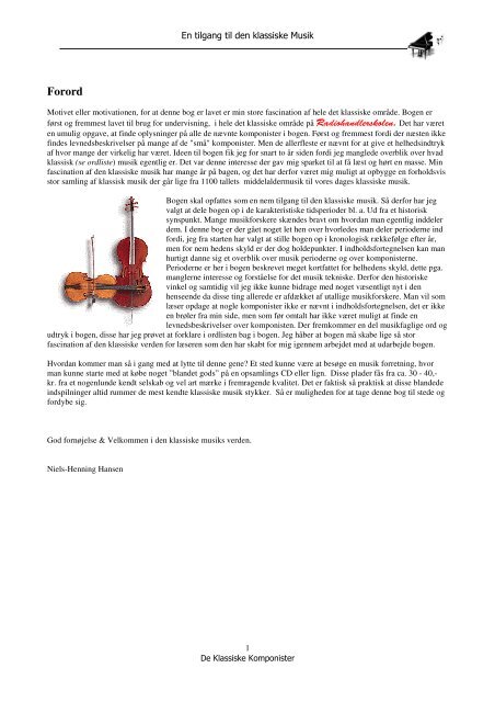 Klassisk Musik - Familien Hansens Hjemmeside