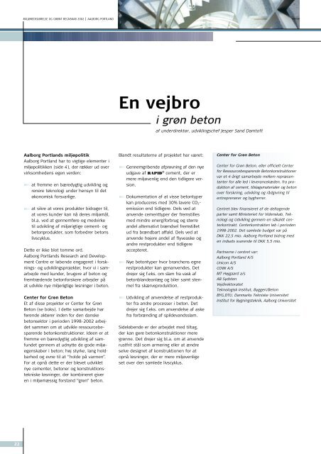 Miljøredegørelse og Grønt Regnskab 2002 - Aalborg Portland