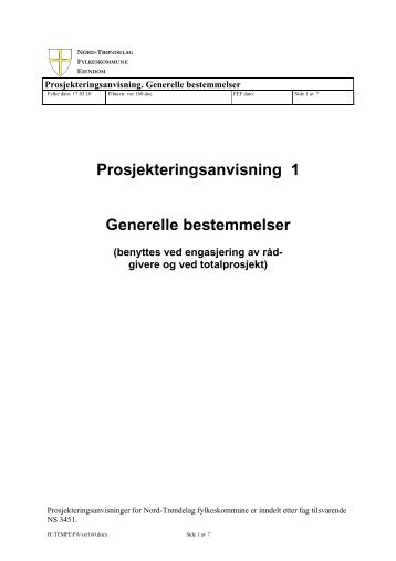 F2-PA Generelle bestemmelser - Nord-Trøndelag fylkeskommune