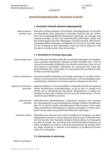 3. Datafortrolighed i Danmarks Statistik v/Lars Thygesen