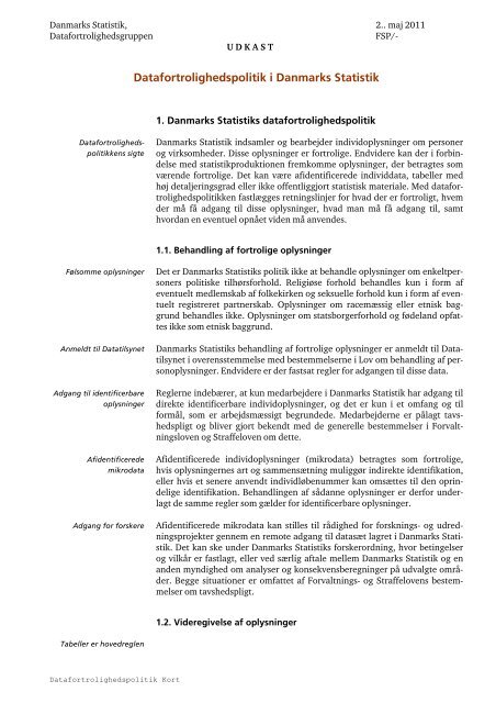 3. Datafortrolighed i Danmarks Statistik v/Lars Thygesen