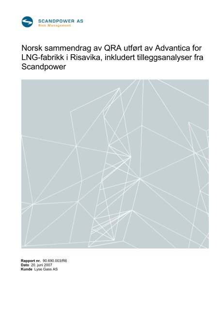 Norsk sammendrag av QRA utført av Advantica for LNG ... - Lyse