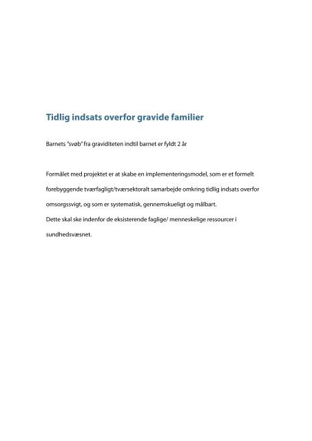 tidlig indsats for gravide familier - Peqqik.gl