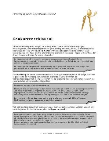 og kundeklausul, som de kan se ud i en kontrakt - Business Danmark