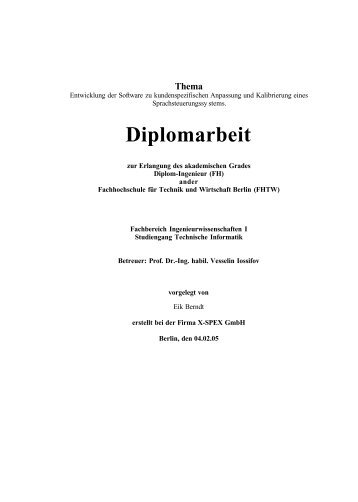 Diplomarbeit - HTW Berlin