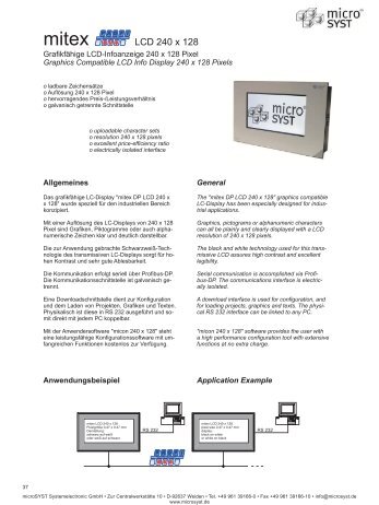 mitex FI LCD 240 x 128 - Softing Italia Srl