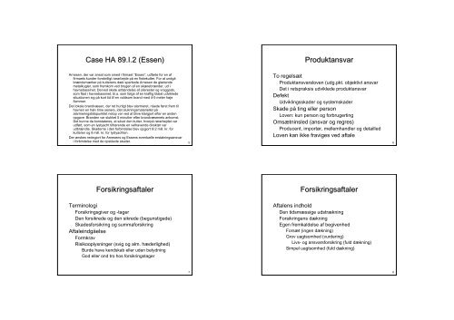 Erstatning uden for kontrakt, produktansvar og forsikring - Legal Risk ...