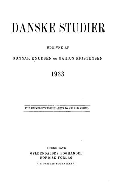 Danske Studier 1933