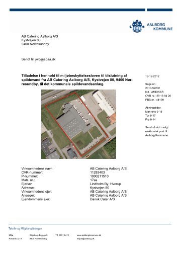Tilladelse AB Catering Aalborg A/S - Aalborg Kommune