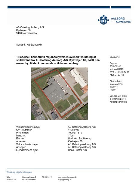 Tilladelse AB Catering Aalborg A/S - Aalborg Kommune