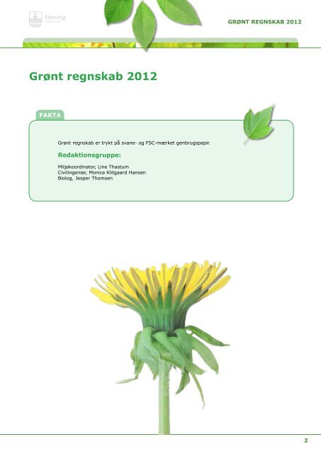 Grønt reGnskab 2012 - Herning Kommune